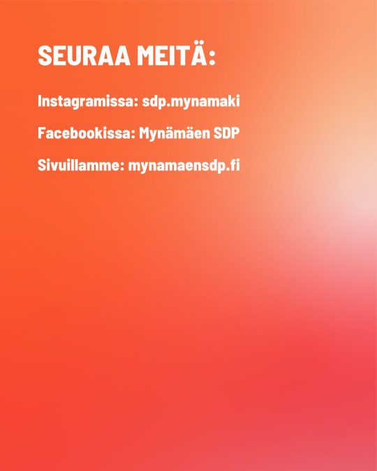 Kuntavaalit 2025 SDP Mynämäki Vaaliohjelma