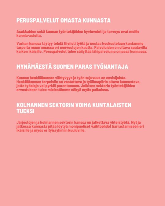 Kuntavaalit 2025 SDP Mynämäki Vaaliohjelma